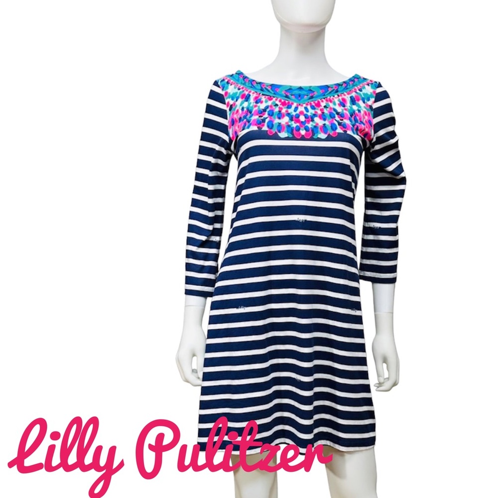 Lilly Pulitzer Island Medallion Striped Dress [H9]